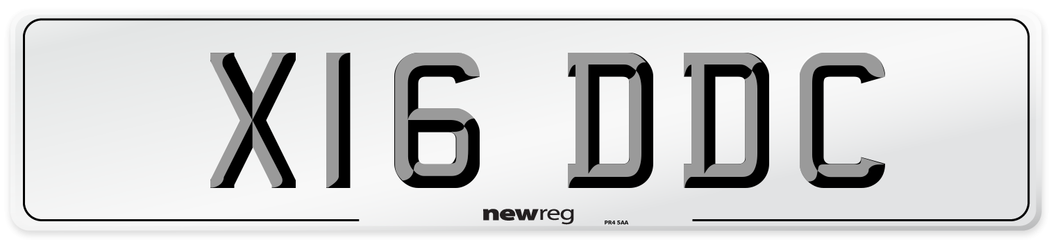 X16 DDC Number Plate from New Reg